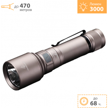 Фонарь индустриальный FENIX C7 серый + Подарок