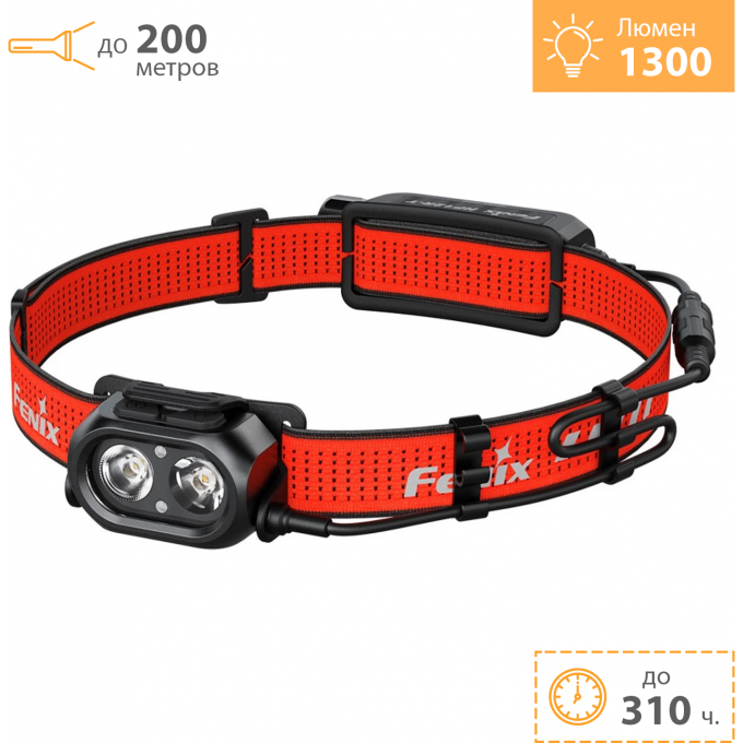 Налобный фонарь FENIX HP12R-T красный + Подарок HP12R-Trd